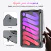 2021 New iPad mini6 case 8.3 inch 6th Gen 360 Rotating Hand Strap/Kickstand/Shoulder Strap/Pencil Holder dust-Proof Shockproof Silicone Protective Cover (iPad mini6, Gray+Balck) view 4