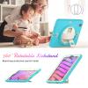 2021 New iPad mini6 case 8.3 inch 6th Gen 360 Rotating Hand Strap/Kickstand/Shoulder Strap/Pencil Holder dust-Proof Shockproof Silicone Protective Cover (iPad mini6, Light Blue+Off White) view 3
