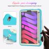 2021 New iPad mini6 case 8.3 inch 6th Gen 360 Rotating Hand Strap/Kickstand/Shoulder Strap/Pencil Holder dust-Proof Shockproof Silicone Protective Cover (iPad mini6, Light Blue+Off White) view 4