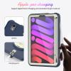 2021 New iPad mini6 case 8.3 inch 6th Gen 360 Rotating Hand Strap/Kickstand/Shoulder Strap/Pencil Holder dust-Proof Shockproof Silicone Protective Cover (iPad mini6, Navy Blue+Off White) view 4