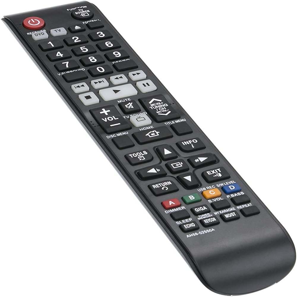 AH59-02550A Replace Remote Fit for Samsung HT-F453K HT-F453HK HT-F445K HT-F455K HT-F450BK HT-F453RK HT-F450RK HT-F453HBK HT-F453HRK HT-F455BK HT-F455RK HT-F453BK Digital Home Entertainment System