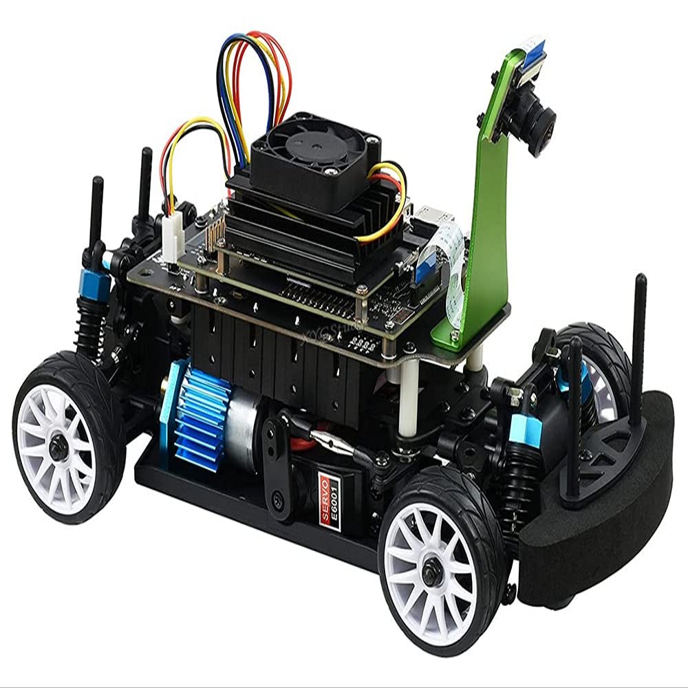 JetRacer Pro 2GB AI Kit Acce, High Speed AI Racing Robot Powered by Jetson Nano 2GB Developer Kit for High School AI Deep Learning Self Driving Visual Road Following (Nano 2GB NOT Included) @XYGStudy