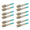 SpeedyFiberTX - 6-Pack 25 Meter Multimode 40G 100G OM4 50/125 Fiber Patch Cable, Duplex LC to LC, Slim Zipcord Aqua LSZH Cable Jacket view 1