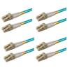 SpeedyFiberTX - 4-Pack 35 Meter Multimode 40G 100G OM4 50/125 Fiber Patch Cable, Duplex LC to LC, Slim Zipcord Aqua LSZH Cable Jacket view 1