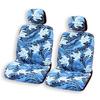 Hawaiian Car Seat Covers Set of 2 - Tribal Tapa Prints - Polynesian Designs - 2 Headrest Covers Included (Add Side Airbag Slot, Tribal Honu Blue) view 1