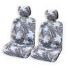 Hawaiian Car Seat Covers Set of 2 - Tribal Tapa Prints - Polynesian Designs - 2 Headrest Covers Included (Add 2 Armrest Slots per Seat Cover, Tribal Honu Tan) view 1
