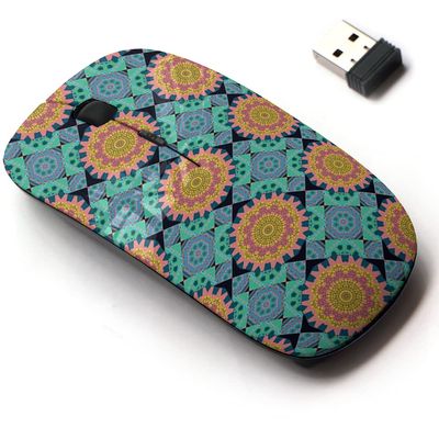 2.4G Wireless Mouse with Cute Pattern Design for All Laptops and Desktops with Nano Receiver - Floor Tiles Porcelain Ceramic Tile