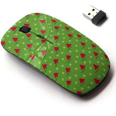 2.4G Wireless Mouse with Cute Pattern Design for All Laptops and Desktops with Nano Receiver - Cute Christmas Tree
