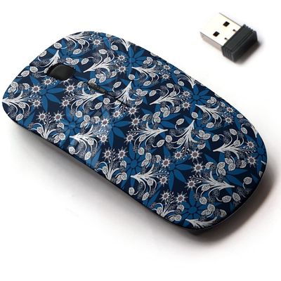 2.4G Wireless Mouse with Cute Pattern Design for All Laptops and Desktops with Nano Receiver - Floral Lily Daisy Jasmine Camellia Sunflower