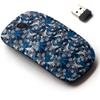 2.4G Wireless Mouse with Cute Pattern Design for All Laptops and Desktops with Nano Receiver - Floral Lily Daisy Jasmine Camellia Sunflower view 1