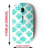 2.4G Wireless Mouse with Cute Pattern Design for All Laptops and Desktops with Nano Receiver - Christmas Ornaments Golden Turquoise Baubles view 2