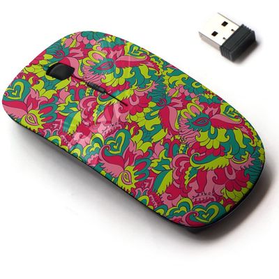 2.4G Wireless Mouse with Cute Pattern Design for All Laptops and Desktops with Nano Receiver - curl