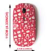 2.4G Wireless Mouse with Cute Pattern Design for All Laptops and Desktops with Nano Receiver - Different Elements Beige view 2