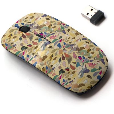 2.4G Wireless Mouse with Cute Pattern Design for All Laptops and Desktops with Nano Receiver - Autumn Colored Leaves