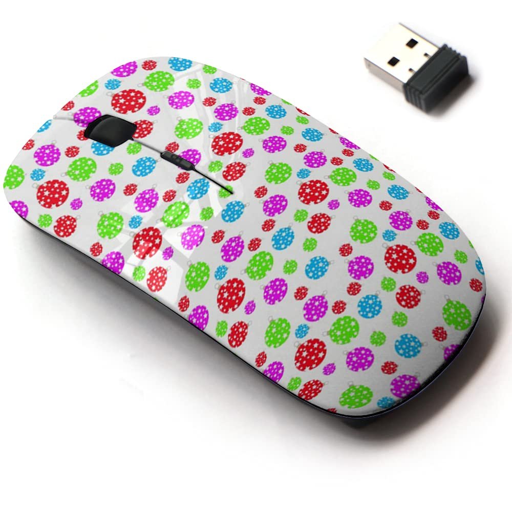 2.4G Wireless Mouse with Cute Pattern Design for All Laptops and Desktops with Nano Receiver - Christmas Decorations