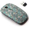 2.4G Wireless Mouse with Cute Pattern Design for All Laptops and Desktops with Nano Receiver - Floral Lily Daisy Jasmine Camellia Sunflower view 1