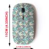 2.4G Wireless Mouse with Cute Pattern Design for All Laptops and Desktops with Nano Receiver - Floral Lily Daisy Jasmine Camellia Sunflower view 2