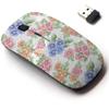 2.4G Wireless Mouse with Cute Pattern Design for All Laptops and Desktops with Nano Receiver - Colorful Flowers Leaves view 1