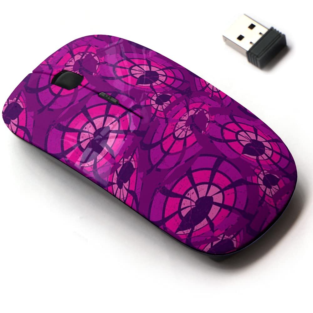 2.4G Wireless Mouse with Cute Pattern Design for All Laptops and Desktops with Nano Receiver - Color consisting
