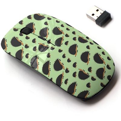 2.4G Wireless Mouse with Cute Pattern Design for All Laptops and Desktops with Nano Receiver - Cute Little Hedgehogs