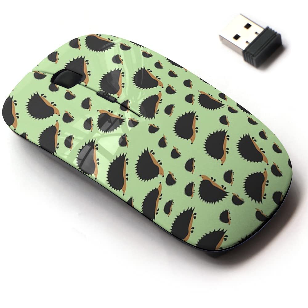 2.4G Wireless Mouse with Cute Pattern Design for All Laptops and Desktops with Nano Receiver - Cute Little Hedgehogs