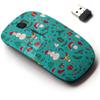 2.4G Wireless Mouse with Cute Pattern Design for All Laptops and Desktops with Nano Receiver - Christmas Doodle Bright view 1