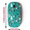 2.4G Wireless Mouse with Cute Pattern Design for All Laptops and Desktops with Nano Receiver - Christmas Doodle Bright view 2