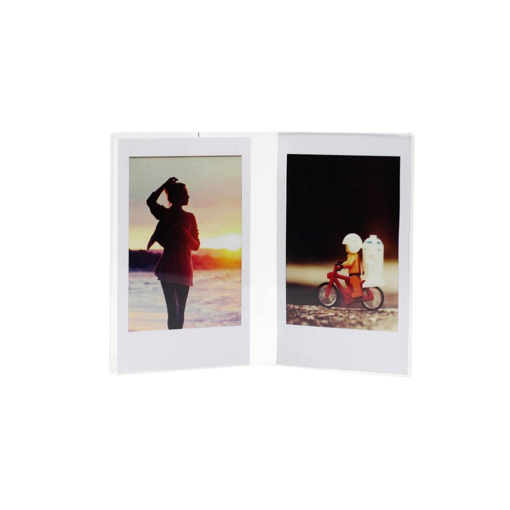 Leonuliy Pack of 5 Mini Photo Acrylic Table Vertical Picture Frame for Polaroid Fujifilm Instax Mini 7s 8 9 11 12 25 50s 70 90/ Polaroid Z2300/ NONS SL42 Instant Film Camera. (V-Shape)