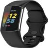 Bands Compatible with Fitbit Charge 5 Band Soft Silicone Waterproof Adjustable Sport Watch Strap Replacement Wristbands for Charge 5 Advanced Fitness & Health Tracker Band Accessories (Black, Large) view 1