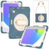 2021 New iPad mini6 case 6th Generation 8.3 inch Detachable Shoulder Strap 360 rotatable Hand Strap Kickstand Pencil Holder Pencil Charging Shockproof Silicone (iPadmini6, Gray Blue) view 1
