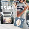 2021 New iPad mini6 case 6th Generation 8.3 inch Detachable Shoulder Strap 360 rotatable Hand Strap Kickstand Pencil Holder Pencil Charging Shockproof Silicone (iPadmini6, Gray Blue) view 3