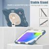 2021 New iPad mini6 case 6th Generation 8.3 inch Detachable Shoulder Strap 360 rotatable Hand Strap Kickstand Pencil Holder Pencil Charging Shockproof Silicone (iPadmini6, Gray Blue) view 4