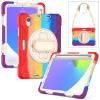 2021 New iPad mini6 case 6th Generation 8.3 inch Detachable Shoulder Strap 360 rotatable Hand Strap Kickstand Pencil Holder Pencil Charging Shockproof Silicone (iPadmini6, Colorful red) view 1
