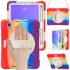 2021 New iPad mini6 case 6th Generation 8.3 inch Detachable Shoulder Strap 360 rotatable Hand Strap Kickstand Pencil Holder Pencil Charging Shockproof Silicone (iPadmini6, Colorful red) view 2