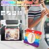 2021 New iPad mini6 case 6th Generation 8.3 inch Detachable Shoulder Strap 360 rotatable Hand Strap Kickstand Pencil Holder Pencil Charging Shockproof Silicone (iPadmini6, Colorful red) view 4