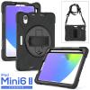 2021 New iPad mini6 case 6th Generation 8.3 inch Detachable Shoulder Strap 360 rotatable Hand Strap Kickstand Pencil Holder Pencil Charging Shockproof Silicone (iPadmini6, Black) view 2