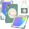 2021 New iPad mini6 case 6th Generation 8.3 inch Detachable Shoulder Strap 360 rotatable Hand Strap Kickstand Pencil Holder Pencil Charging Shockproof Silicone (iPadmini6, Jade Green) view 1