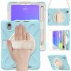 2021 New iPad mini6 case 6th Generation 8.3 inch Detachable Shoulder Strap 360 rotatable Hand Strap Kickstand Pencil Holder Pencil Charging Shockproof Silicone (iPadmini6, Light Blue) view 1