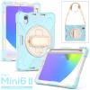 2021 New iPad mini6 case 6th Generation 8.3 inch Detachable Shoulder Strap 360 rotatable Hand Strap Kickstand Pencil Holder Pencil Charging Shockproof Silicone (iPadmini6, Light Blue) view 2
