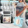 2021 New iPad mini6 case 6th Generation 8.3 inch Detachable Shoulder Strap 360 rotatable Hand Strap Kickstand Pencil Holder Pencil Charging Shockproof Silicone (iPadmini6, Light Blue) view 4