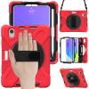 2021 New iPad mini6 case 6th Generation 8.3 inch Detachable Shoulder Strap 360 rotatable Hand Strap Kickstand Pencil Holder Pencil Charging Shockproof Silicone (iPadmini6, Red) view 2