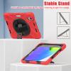 2021 New iPad mini6 case 6th Generation 8.3 inch Detachable Shoulder Strap 360 rotatable Hand Strap Kickstand Pencil Holder Pencil Charging Shockproof Silicone (iPadmini6, Red) view 3