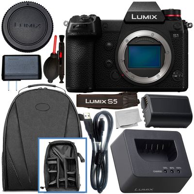 Panasonic Lumix DC-S5 Mirrorless Digital Camera (Body Only) with Starter Accessory Bundle Includes: Manufacturer Accessories + Professional Camera Backpack + Equipment Maintenance Tools
