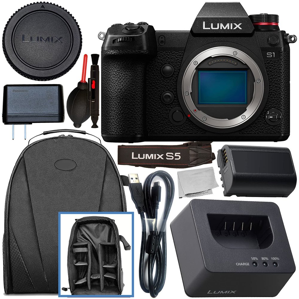 Panasonic Lumix DC-S5 Mirrorless Digital Camera (Body Only) with Starter Accessory Bundle Includes: Manufacturer Accessories + Professional Camera Backpack + Equipment Maintenance Tools