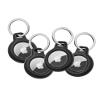 Belkin Apple AirTag Secure Holder with Key Ring - Durable Scratch Resistant Case with Open Face & Raised Edges - Protective AirTag Keychain Accessory for Keys, Pets, Luggage, Backpacks - 4-Pack Black view 1