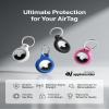 Belkin Apple AirTag Secure Holder with Key Ring - Durable Scratch Resistant Case with Open Face & Raised Edges - Protective AirTag Keychain Accessory for Keys, Pets, Luggage, Backpacks - 4-Pack Black view 2