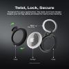 Belkin Apple AirTag Secure Holder with Key Ring - Durable Scratch Resistant Case with Open Face & Raised Edges - Protective AirTag Keychain Accessory for Keys, Pets, Luggage, Backpacks - 4-Pack Black view 4