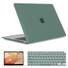 IBENZER Compatible with 2022 2021 2020 MacBook Air 13 inch case M1 A2337 A2179 A1932, Hard Shell Case&Keyboard Cover&Screen Film for Mac Air 13 with Touch ID, Midnight Green,AT13MTGN+2 view 1