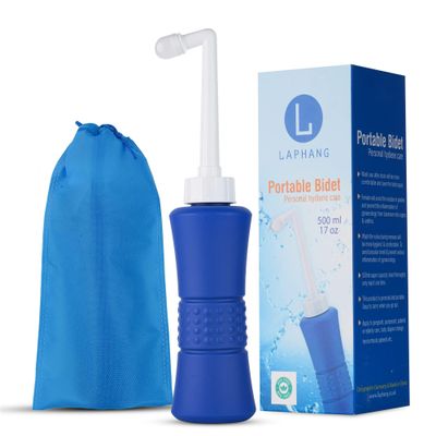 XL laphang Portable Bidet 500ml Blue Peri Bottle with Waterproof Pouch and Cap  PP + TPR, Leak Proof & Scratch Resistant Perineal Bottle for Postpartum Hemorrhoids Healing, Maternity Kit Essentials