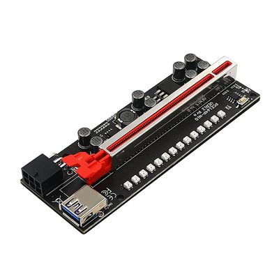 Sata Cable Ver12 Pro PCIE Riser 1x to 16x Graphic Extension with 3528 Colorful Flash LED for Bitcoin GPU Mining Powered Riser Adapter Card